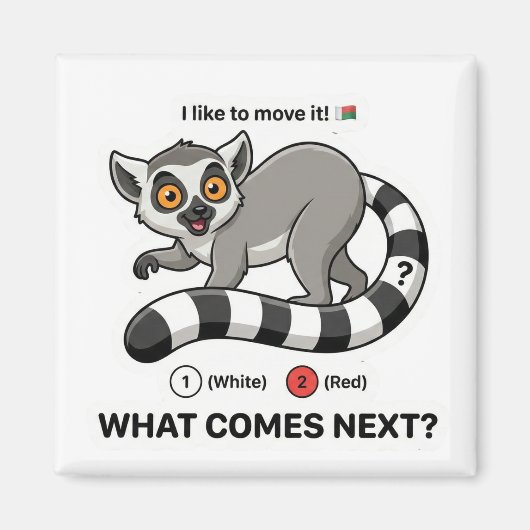 Aimant Lemur Tail Color Pattern (Devant)