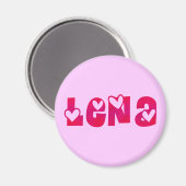 Aimant Lena dans les coeurs (Recto/Verso)