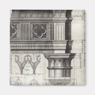 Aimant L'Entablature et le capital gothiques