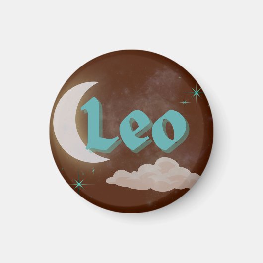 Aimant Leo Celestin esthétique Lune Cloud Stars Design (Devant)