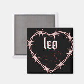 Aimant Leo Constellation Gothique Aesthétique Barbed Wire (Recto/Verso)
