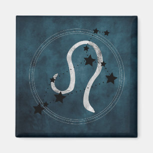 Aimant Leo le lion constellation noir & argent zodiac