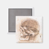Aimant Léonard de Vinci Crâne Anatomie Art (Recto/Verso)