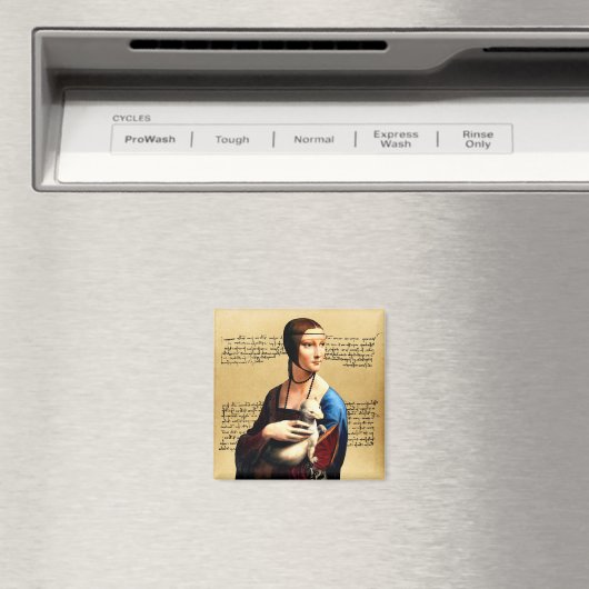 Aimant Léonard de Vinci Lady avec Ermine (In Situ (Lave-vaisselle))