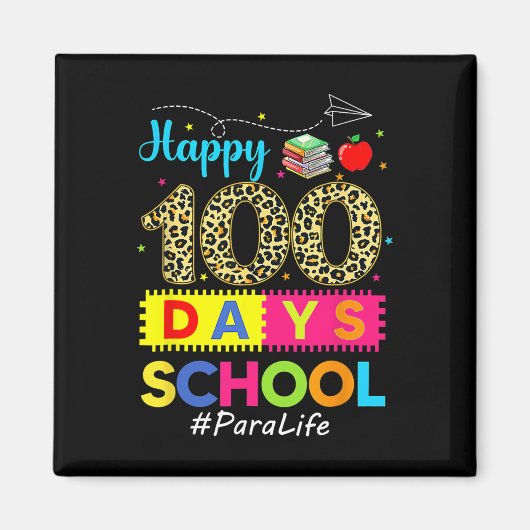 Aimant Léopard 100e jour d'école Para Life 100 jours plus (Devant)