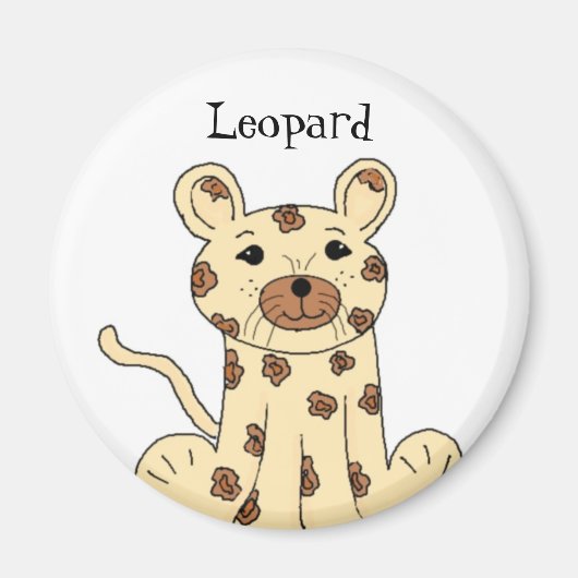 Aimant Léopard de dessin animé (Devant)