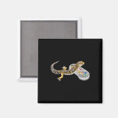 Aimant Leopard Gecko Playing Video Game Lizard And Reptil (Recto/Verso)