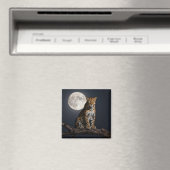 Aimant Léopard Majestueux et Pleine Lune (In Situ (Lave-vaisselle))