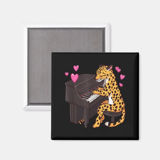 Aimant Leopard Playing Ano Valentines Day Funny Leopard  (Recto/Verso)
