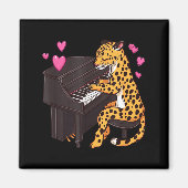 Aimant Leopard Playing Ano Valentines Day Funny Leopard  (Devant)