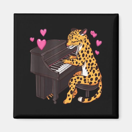 Aimant Leopard Playing Ano Valentines Day Funny Leopard  (Devant)