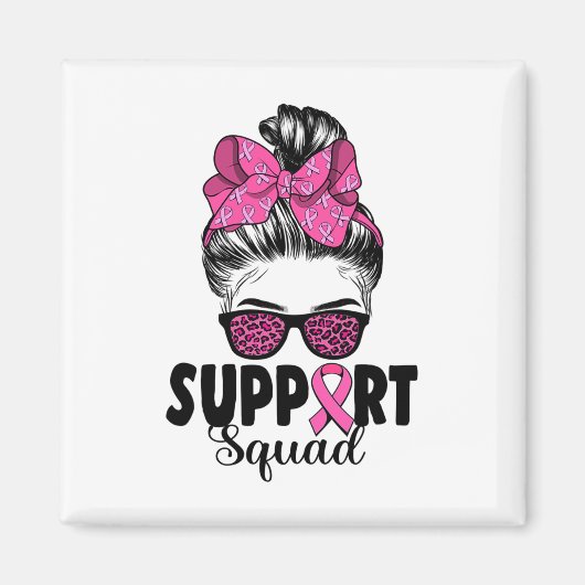 Aimant Leopard Sungles Messy Bun Support Squad Breast Can (Devant)