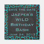 Aimant Léopard Turquoise et Brown (Devant)