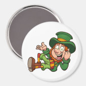 Aimant leprechaun allongé dessin animé (Recto/Verso)