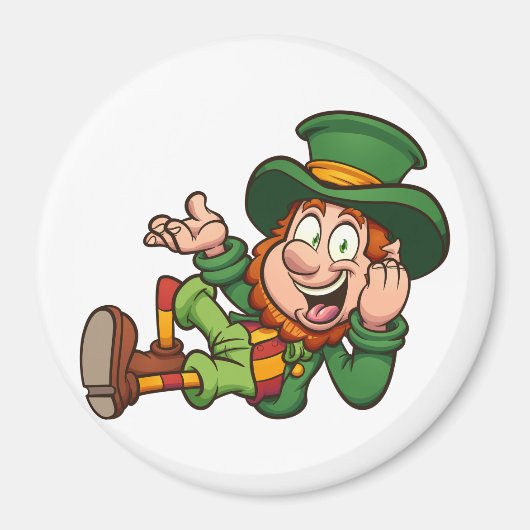 Aimant leprechaun allongé dessin animé (Devant)