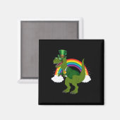 Aimant Leprechaun Dinosaure T-rex Arc-en-ciel St Patrick (Recto/Verso)