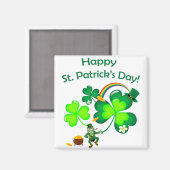 Aimant Leprechaun et Shamrock (Recto/Verso)