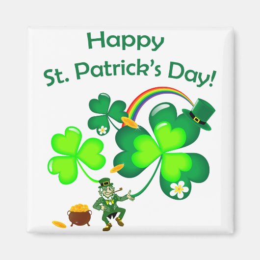 Aimant Leprechaun et Shamrock (Devant)