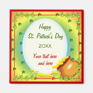 Aimant Leprechaun Pot d'or irlandais