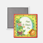 Aimant Leprechaun Pot d'or irlandais (Recto/Verso)