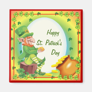 Aimant Leprechaun Pot d'or irlandais