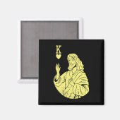 Aimant L'Équipe Jésus Christ Est Le Roi Du Coeur Religieu (Recto/Verso)