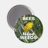 Aimant Les abeilles ont besoin de mauvaises herbes (Recto/Verso)