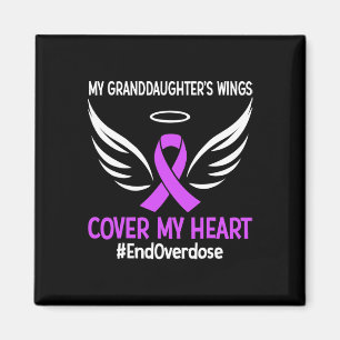 Aimant Les ailes de ma petite-fille couvrent mon coeur Ri