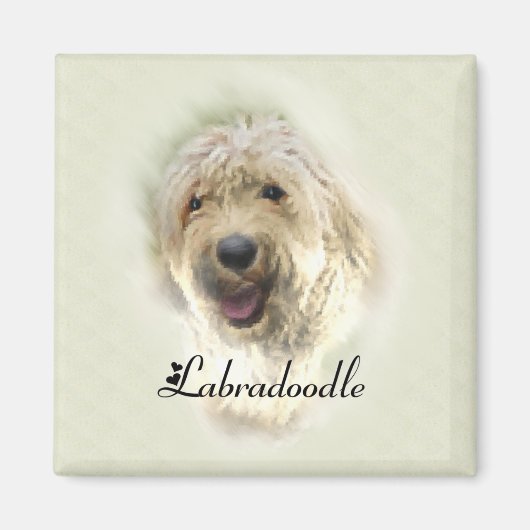 Aimant Les amoureux du Labradoodle (Devant)