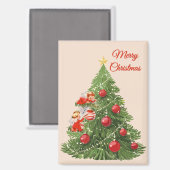 Aimant Les anges décorant l'arbre de Noël (Recto/Verso)