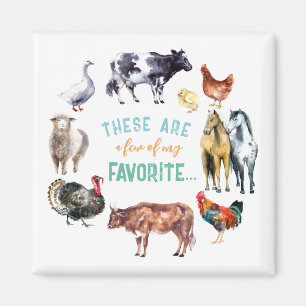 Aimant Les animaux de ferme Voici quelques-uns de mes aqu