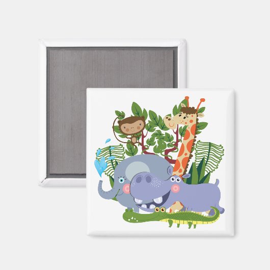 Aimant Les animaux de Safari mignons (Recto/Verso)