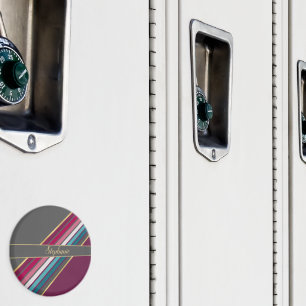 Aimant Les années 70 rétro Gris et Gris violets inspirés