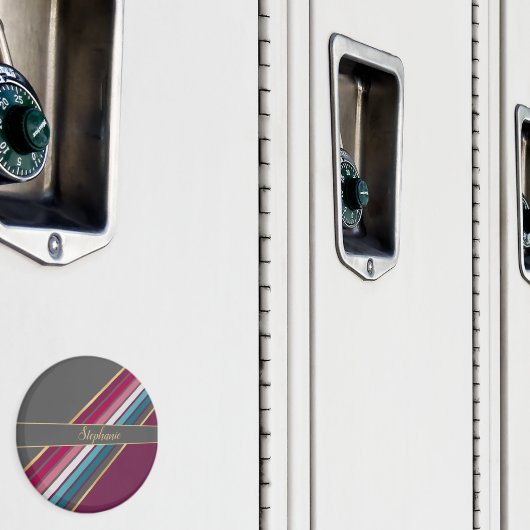 Aimant Les années 70 rétro Gris et Gris violets inspirés (In situ (casier))