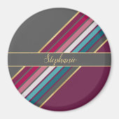 Aimant Les années 70 rétro Gris et Gris violets inspirés (Devant)