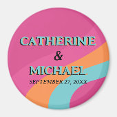 Aimant Les années 70 rétro Super Fuchsia Mariage (Devant)