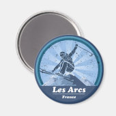 Aimant Les Arcs Station de ski - Skieur (Recto/Verso)