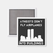 Aimant Les athées ne volent pas d'avion dans les bâtiment (Recto/Verso)