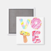 Aimant Les beignets amusants et les bonbons aller voter (Recto/Verso)