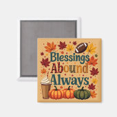 Aimant Les Bénédictions Abondent Toujours Design Automne (Recto/Verso)