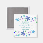 Aimant Les bons amis sont comme les étoiles Citation pers (Recto/Verso)