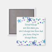 Aimant Les bons amis sont comme les étoiles Citation pers (Recto/Verso)