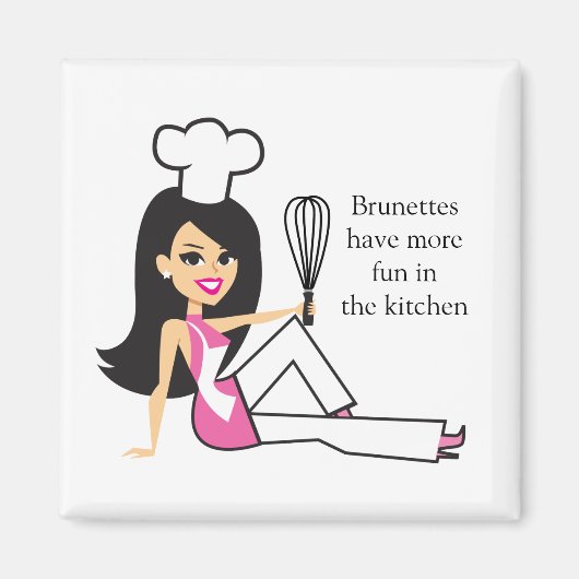Aimant "Les Brunettes s'amusent plus dans la cuisine" - M (Devant)