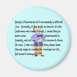 Aimant Les cadeaux des pharmaciens "Le bord de la folie"