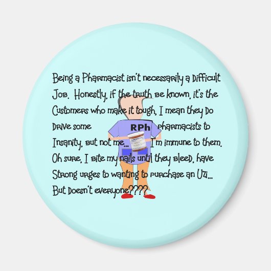 Aimant Les cadeaux des pharmaciens "Le bord de la folie" (Devant)