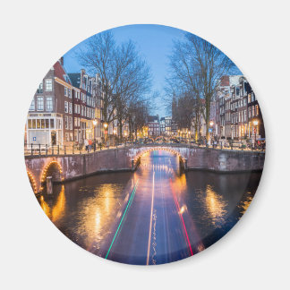 Aimant Les canaux d'Amsterdam la nuit