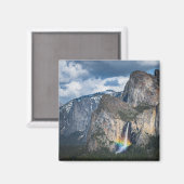 Aimant Les cascades | Bride Veil Falls Yosemite Californi (Recto/Verso)