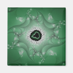 Aimant Les cauchemars Art fractal vert et blanc
