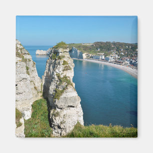 Aimant Les célèbres falaises d'Etretat en France Carte po