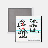 Aimant Les chats détestent les bains. (Recto/Verso)